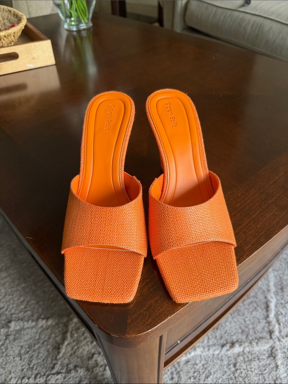 Open edit Orange Slide Sandals for Women size 10 NWT